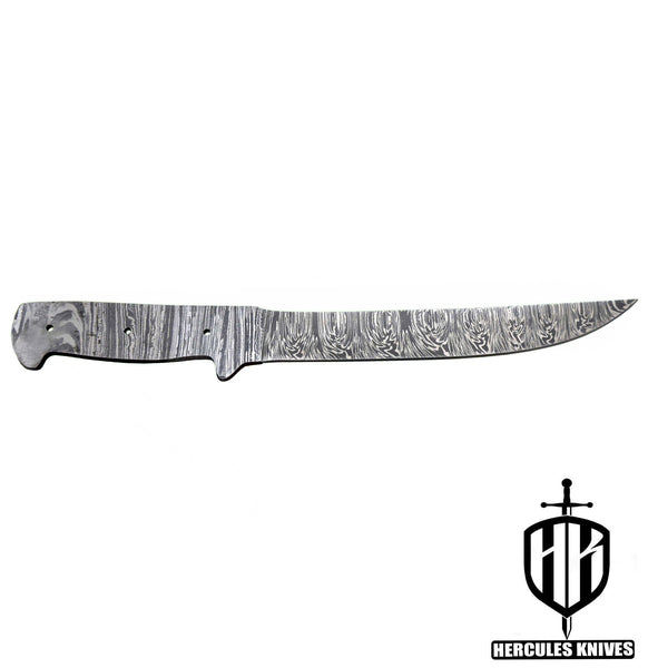 MB724-Custom 11.3"OAL Hand Forged Damascus Steel Blank Blade Fillet Knife Fishing Knife Handmade