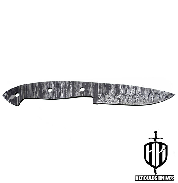 P554-Custom 9.3"OAL Hand Forged Damascus Steel Blank Blade Camping Knife, Handmade