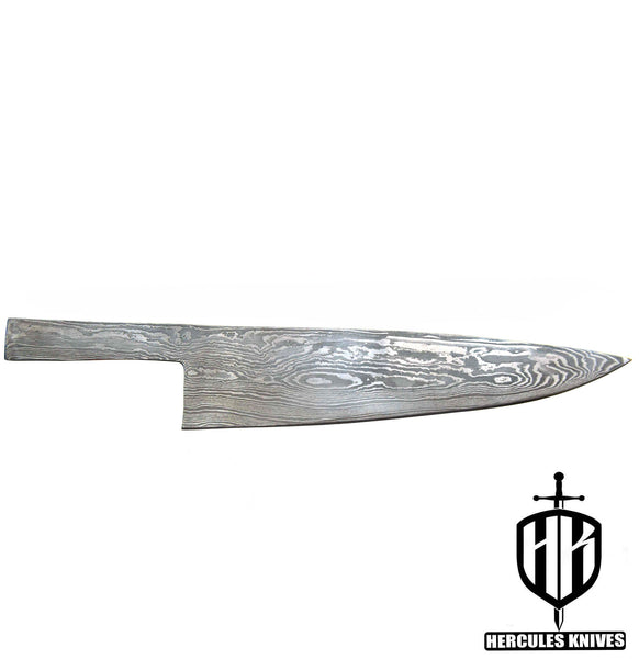 MB302-Custom Hand Forged Damascus Steel Blank Blade Chef Knife, Handmade Knife Making Supply