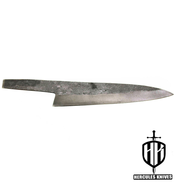 MB484-Custom 11.5"OAL Hammered Spring Steel 5160 Blank Blade Chef Knife Handmade, No Damascus
