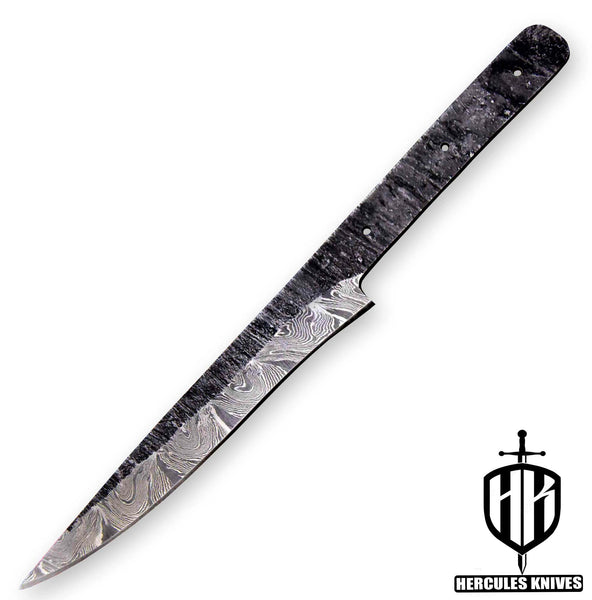 Hercules Custom 10.4"OAL Hand Forged Hammered Damascus Steel Blank Blade Fillet Knife Fishing Knife Handmade