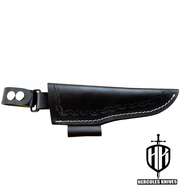 S213-CUSTOM 100% GENUINE LEATHER SHEATH POUCH HANDMADE FOR FIXED BLADE HUNTING KNIFE