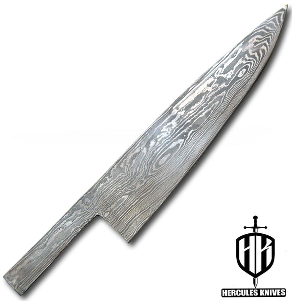 MB302-Custom Hand Forged Damascus Steel Blank Blade Chef Knife, Handmade Knife Making Supply