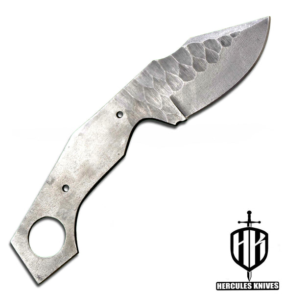 P509-Custom 7.5"OAL Hammered Spring Steel 5160 Blank Blade Hunting Knife Handmade, No Damascus