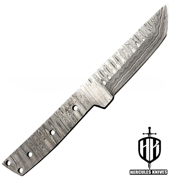 P392-Custom 8.1"OAL Hand Forged Damascus Steel Blank Blade Tanto Camping Knife, Handmade