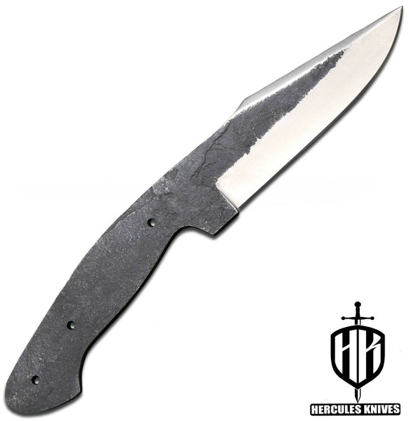 P501-Custom 10.0"OAL Hammered Spring Steel 5160 Blank Blade Hunting Knife Handmade, No Damascus