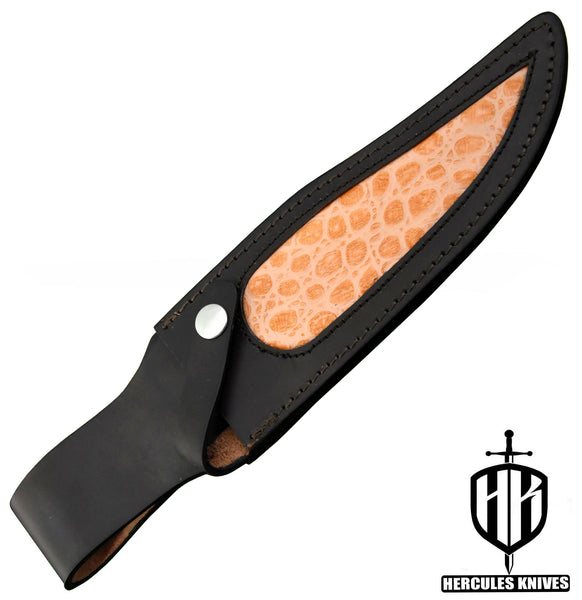 S220-CUSTOM 100% GENUINE LEATHER SHEATH POUCH HANDMADE FOR FIXED BLADE HUNTING KNIFE