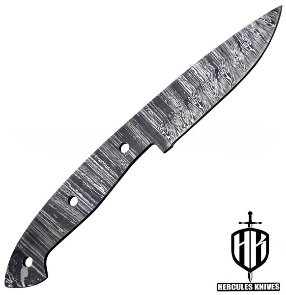 P554-Custom 9.3"OAL Hand Forged Damascus Steel Blank Blade Camping Knife, Handmade