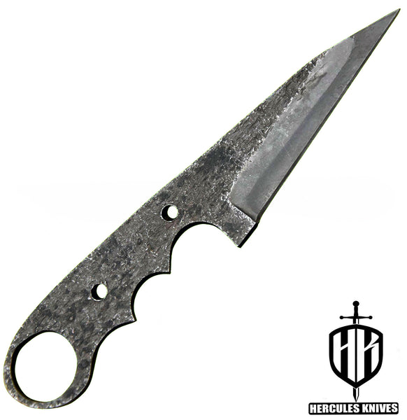 P96-Custom 8.0"OAL Hammered Spring Steel 5160 Blank Blade Hunting Knife Handmade, No Damascus