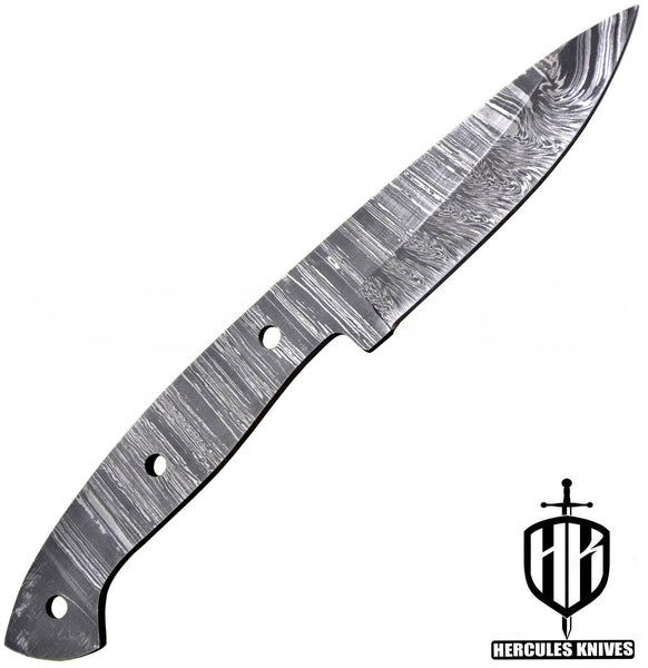 P556-Custom 9.3"OAL Hand Forged Damascus Steel Blank Blade Camping Knife, Handmade