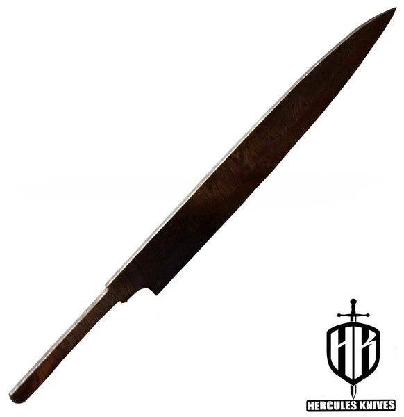 MB673-Custom 12.8"OAL Hand Forged Damascus Steel Blank Blade Chef Knife Handmade