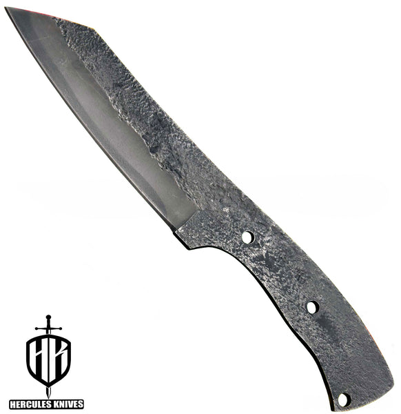 MB345-Custom 9.8"OAL Hammered Spring Steel 5160 Blank Blade Cleaver Hunting Knife Handmade, No Damascus