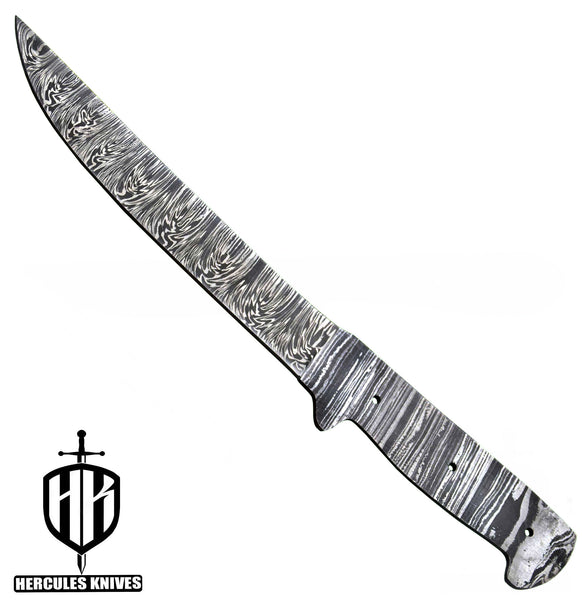 MB724-Custom 11.3"OAL Hand Forged Damascus Steel Blank Blade Fillet Knife Fishing Knife Handmade