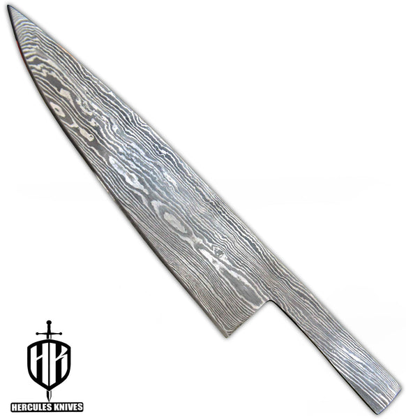 MB302-Custom Hand Forged Damascus Steel Blank Blade Chef Knife, Handmade Knife Making Supply