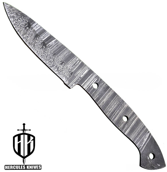 P556-Custom 9.3"OAL Hand Forged Damascus Steel Blank Blade Camping Knife, Handmade