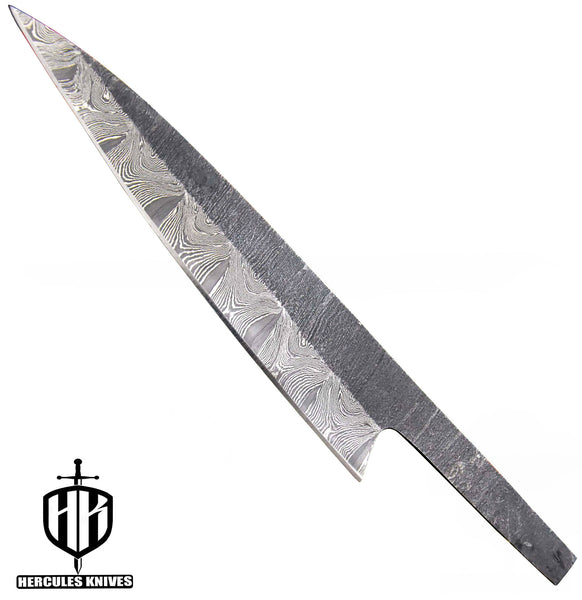 MB534-Custom 11.5"OAL Hand Forged Hammered Damascus Steel Blank Blade Chef Knife, Handmade Knife Making Supply