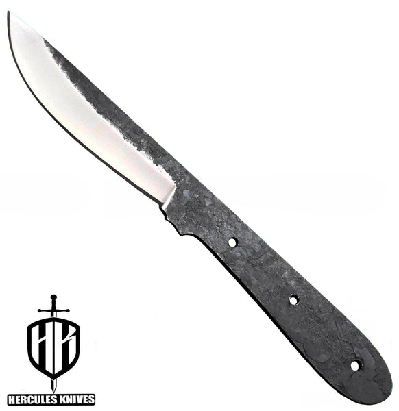 P499-Custom 8.5"OAL Hammered Spring Steel 5160 Blank Steak Hunting Knife Handmade, No Damascus