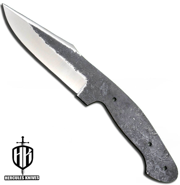 P501-Custom 10.0"OAL Hammered Spring Steel 5160 Blank Blade Hunting Knife Handmade, No Damascus