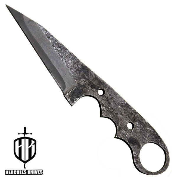 P96-Custom 8.0"OAL Hammered Spring Steel 5160 Blank Blade Hunting Knife Handmade, No Damascus