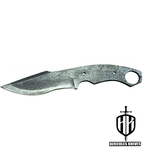 P152-Custom 9.1"OAL Hammered Spring Steel 5160 Blank Blade Hunting Knife Handmade, No Damascus