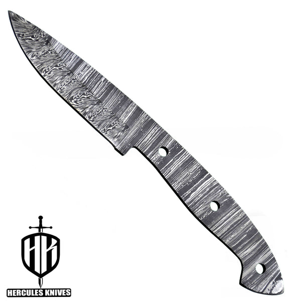 P554-Custom 9.3"OAL Hand Forged Damascus Steel Blank Blade Camping Knife, Handmade