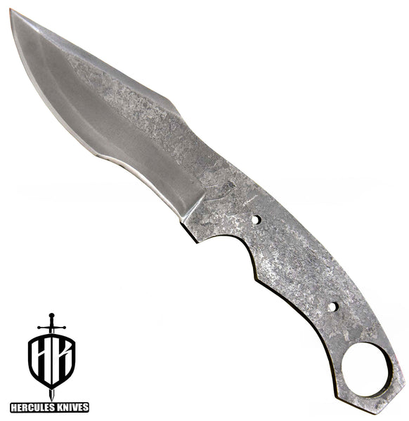 P80-Custom 9.0"OAL Hammered Spring Steel 5160 Blank Blade Tactical Hunting Knife Handmade, No Damascus