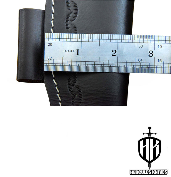 S213-CUSTOM 100% GENUINE LEATHER SHEATH POUCH HANDMADE FOR FIXED BLADE HUNTING KNIFE