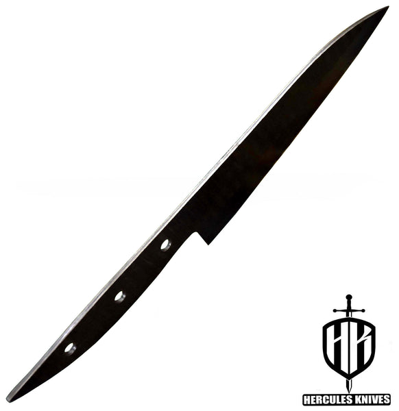 MB694-Custom 10.9"OAL Hand Forged Hammered Damascus Steel Blank Blade Chef Knife, Handmade Knife Making Supply