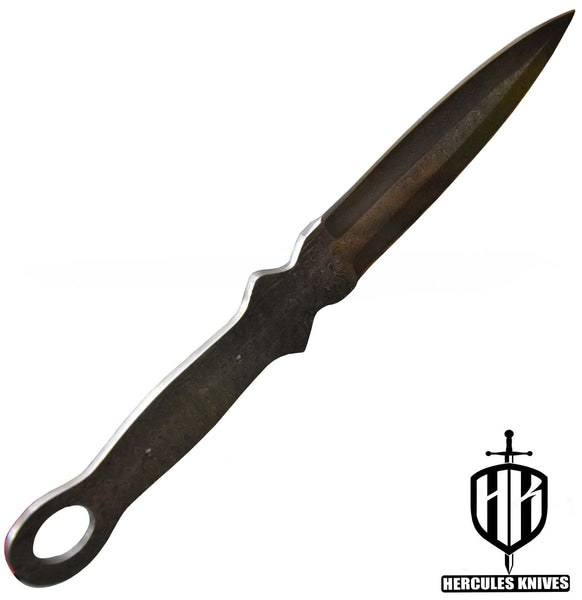 MB418-Custom 11.3"OAL Hand Forged Damascus Steel Dagger Blank Blade Camping Knife, Handmade