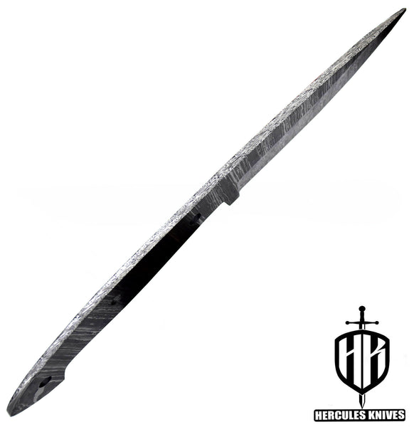 P554-Custom 9.3"OAL Hand Forged Damascus Steel Blank Blade Camping Knife, Handmade