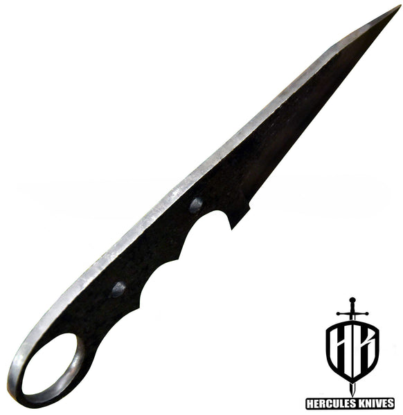 P96-Custom 8.0"OAL Hammered Spring Steel 5160 Blank Blade Hunting Knife Handmade, No Damascus
