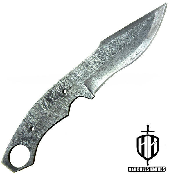 P152-Custom 9.1"OAL Hammered Spring Steel 5160 Blank Blade Hunting Knife Handmade, No Damascus