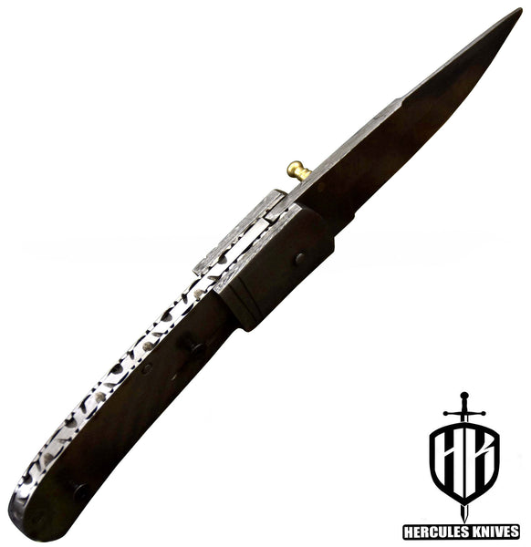 FL846-Custom Hand Forged Damascus Steel Pocket Folding Blank Knife Camping EDC Knife