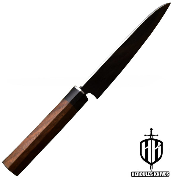 J76-Custom Hand Forged Damascus Steel Chef Kitchen Knife With Walnut & Horn Handle Handmade