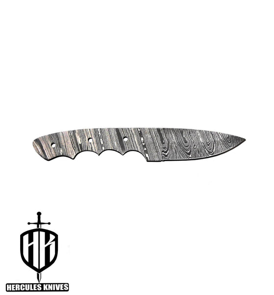 Hercules Custom Hand Forged Damascus Steel Miniature Blank Blade Hunting Knife Handmade Knife Making Supplies (Free Shipping)