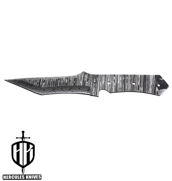 Custom Hand Forged Damascus Steel Blank Blade Tactical Hunting Knife Handmade Damascus Billet Bar | Knife Making Supply (Free Shipping)