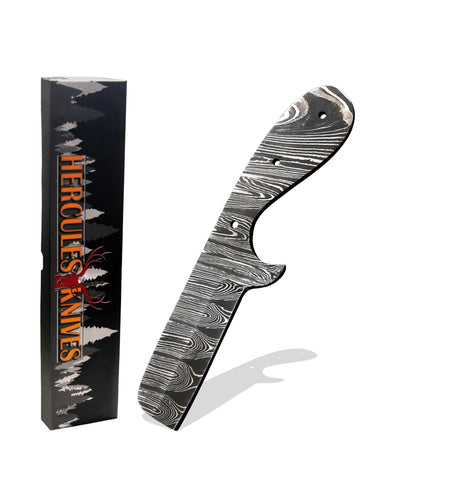 Hercules Custom Hand Forged Damascus Steel Skinning Bull Cutter Blank Blade Handmade Knife Making Supplies (Free Shipping)