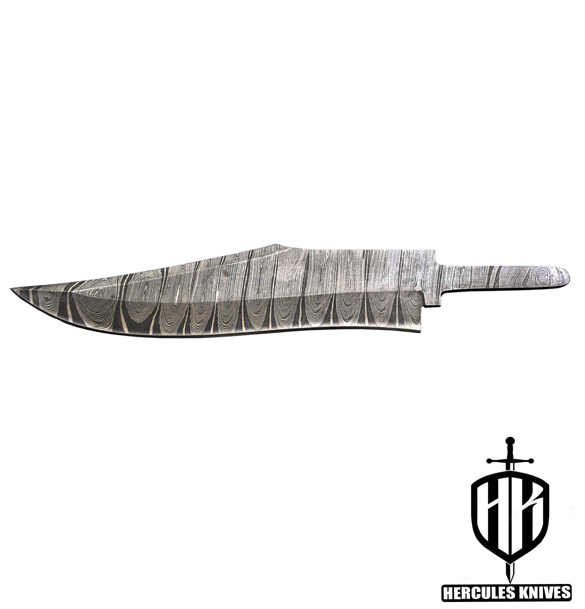 Hercules Custom 11.2"OAL Hand Forged Damascus Steel Blank Blade Bowie Knife Camping Knife Handmade (Free Shipping)