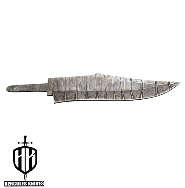 Hercules Custom 11.2"OAL Hand Forged Damascus Steel Blank Blade Bowie Knife Camping Knife Handmade (Free Shipping)