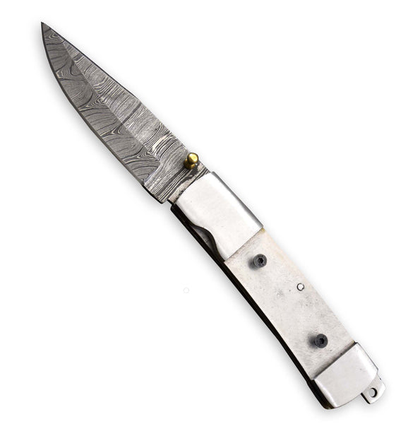 Custom Hand Forged Damascus Steel Pocket Folding Blank Knife Camping Knife EDC Knife Making Supply ( Free Shipping )