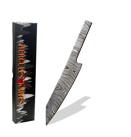 Hercules Custom Hand Forged Damascus Steel Miniature Chef Blank Blade Handmade Knife Making Supplies (Free Shipping)