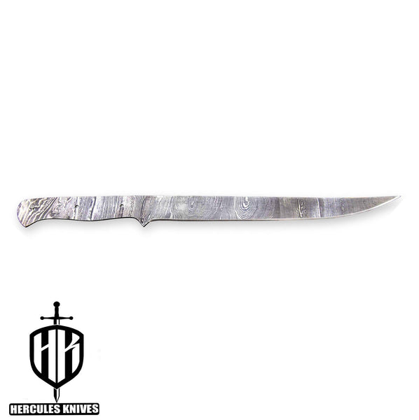 Hercules Custom 15.5"OAL Hand Forged Damascus Steel Blank Blade Fillet Knife Fishing Knife Handmade