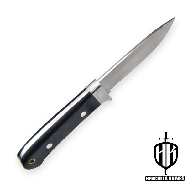 Hercules Custom D2 Tool Steel Drop Point Hunting Knife Fixed Blade Loveless Knife G-10 Micarta Handle With Leather Sheath Handmade Full Tang