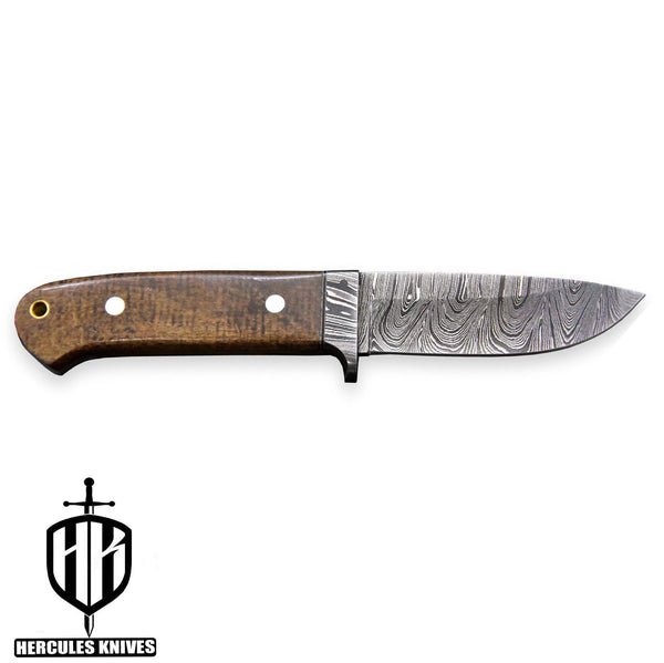 Hercules Custom Hand Forged Damascus Steel Drop Point Hunting Knife Fixed Blade Loveless Knife G-10 Micarta Handle With Leather Sheath Handmade Full Tang