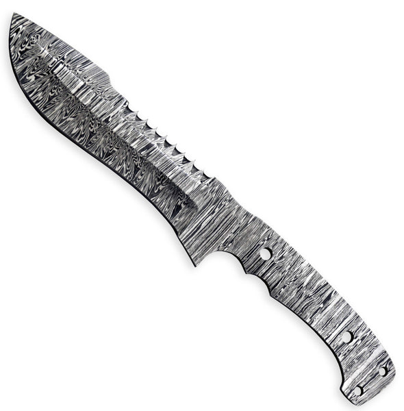 Hercules Custom 11.8"OAL Hand Forged Damascus Steel Blank Blade Tactical Hunting Knife BOWIE BLADE Handmade (FREE SHIPPING)