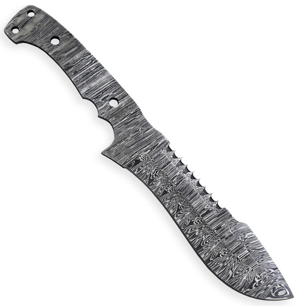 Hercules Custom 11.8"OAL Hand Forged Damascus Steel Blank Blade Tactical Hunting Knife BOWIE BLADE Handmade (FREE SHIPPING)