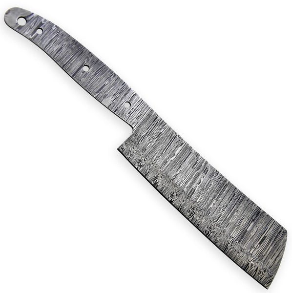 Custom Hand Forged Damascus Steel Blank Blade Camping Cleaver Hunting Knife Handmade | Knife Making Supply (Free Shipping)