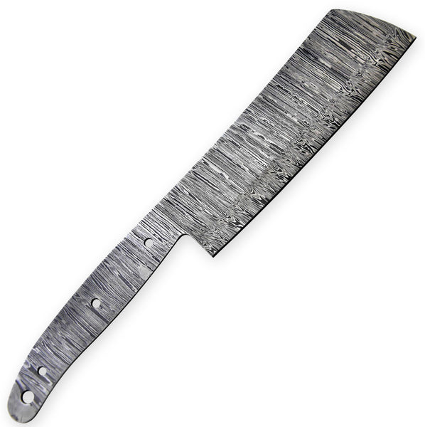 Custom Hand Forged Damascus Steel Blank Blade Camping Cleaver Hunting Knife Handmade | Knife Making Supply (Free Shipping)