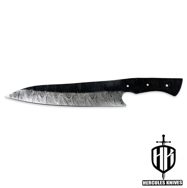 Hercules Custom Hand Forged Hammered Damascus Steel Blank Blade Chef Knife Kitchen Knife Meat Knife Handmade