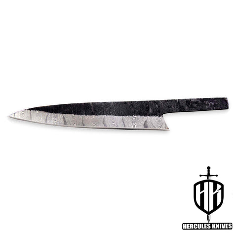 Hercules Custom Hand Forged Hammered Damascus Steel Blank Blade Chef Knife Kitchen Knife Meat Knife Handmade